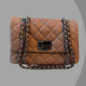 ALDO Tan Quilted Chain Hand Bag, Chanel Style